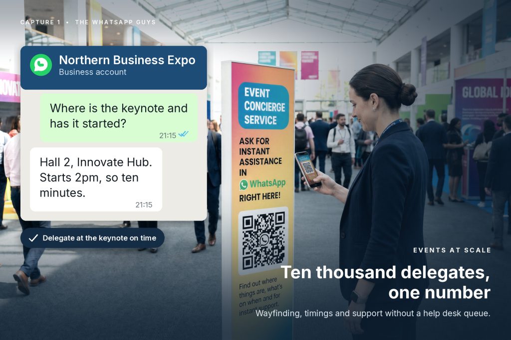 An event concierge point at a trade show