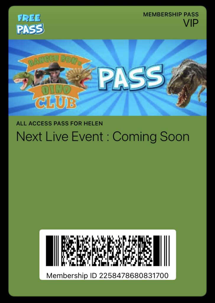 digital pass for venues dinosaurs