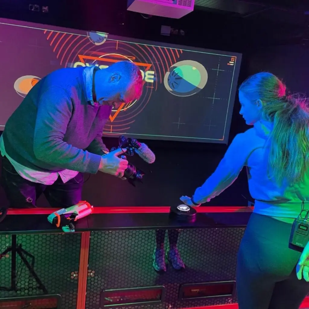 Presenter filming